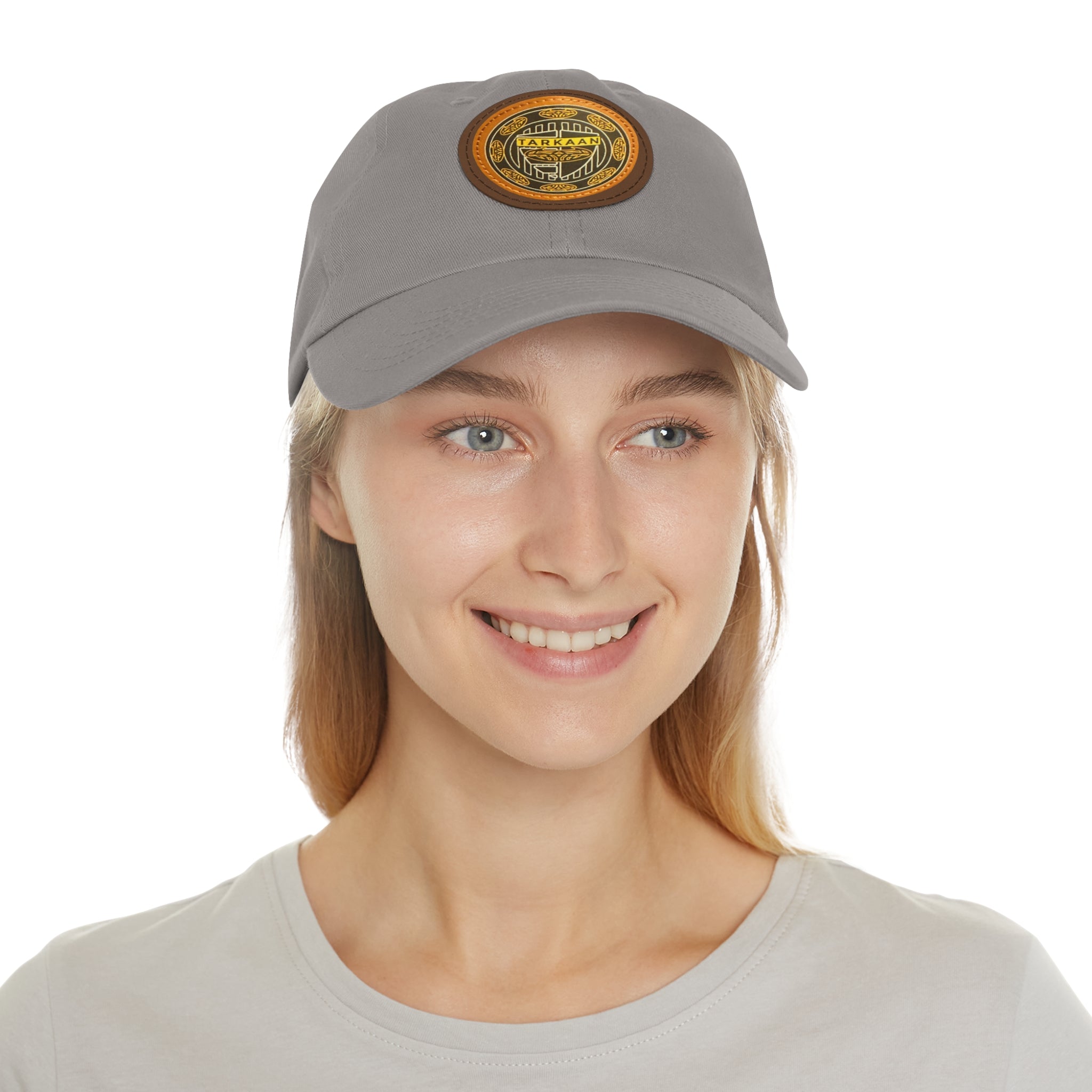 Vintage Leather Patch Dad Hat — Rustic 'Karka'an' Emblem Cap
