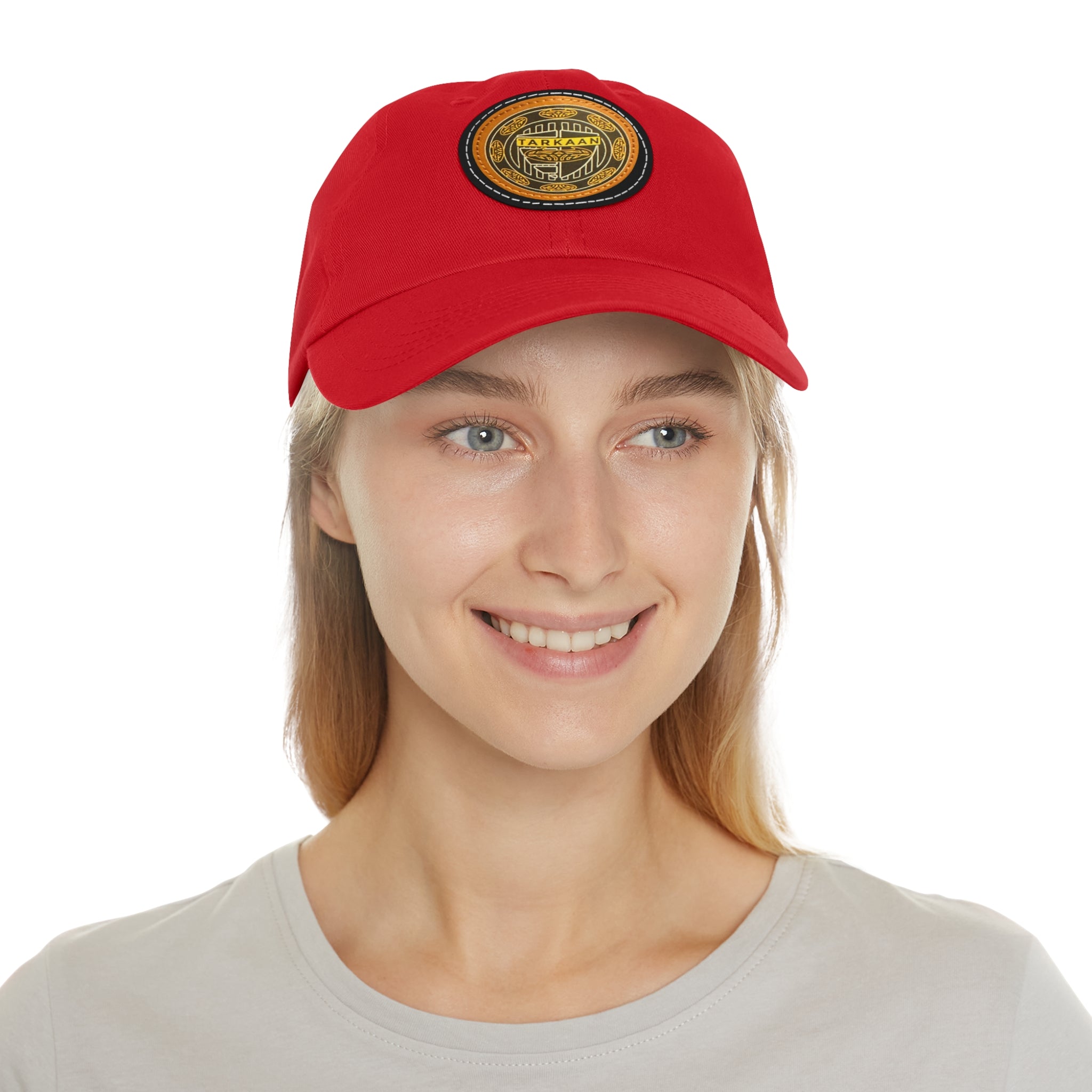 Vintage Leather Patch Dad Hat — Rustic 'Karka'an' Emblem Cap