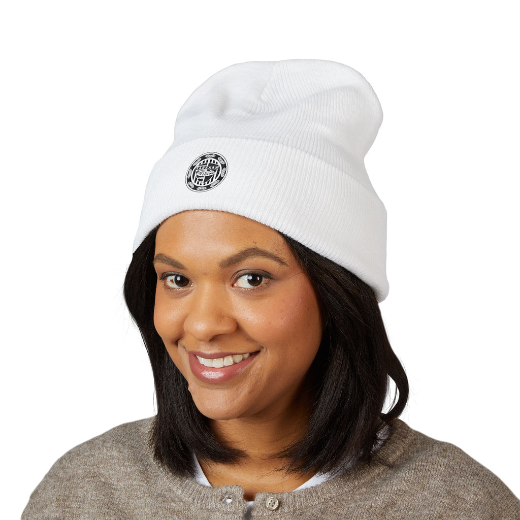 Tarkaan Embroidered Classic Cuffed Beanie — Minimal Crest Logo Winter Hat