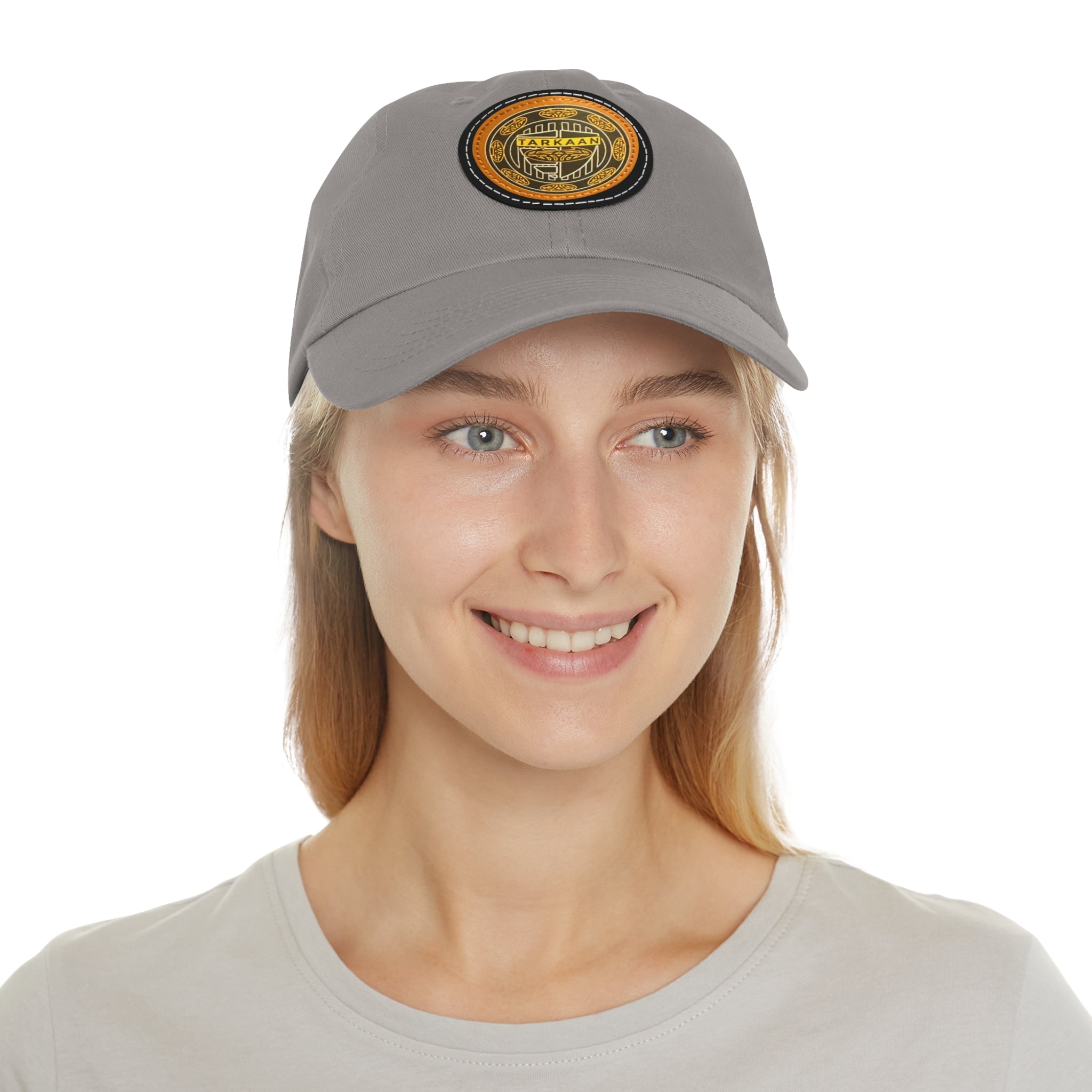 Vintage Leather Patch Dad Hat — Rustic 'Karka'an' Emblem Cap