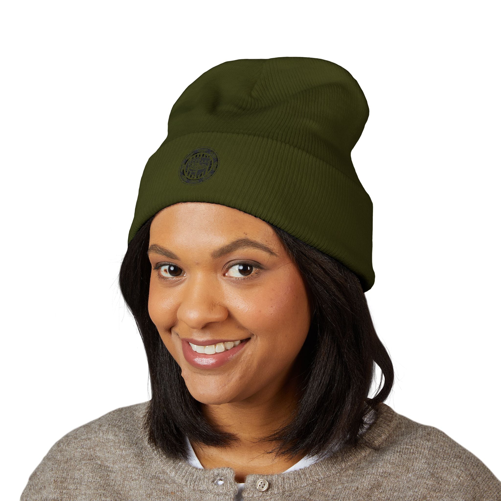 Tarkaan Embroidered Classic Cuffed Beanie — Minimal Crest Logo Winter Hat