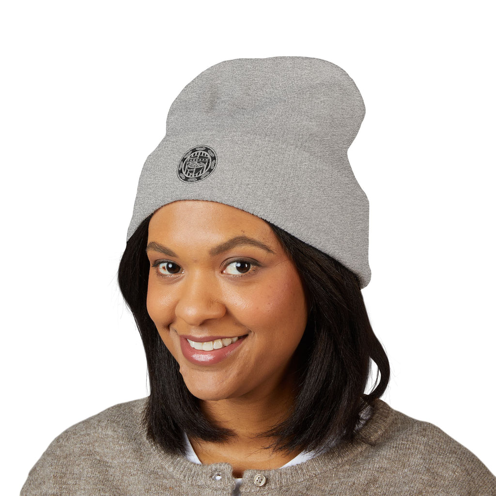 Tarkaan Embroidered Classic Cuffed Beanie — Minimal Crest Logo Winter Hat