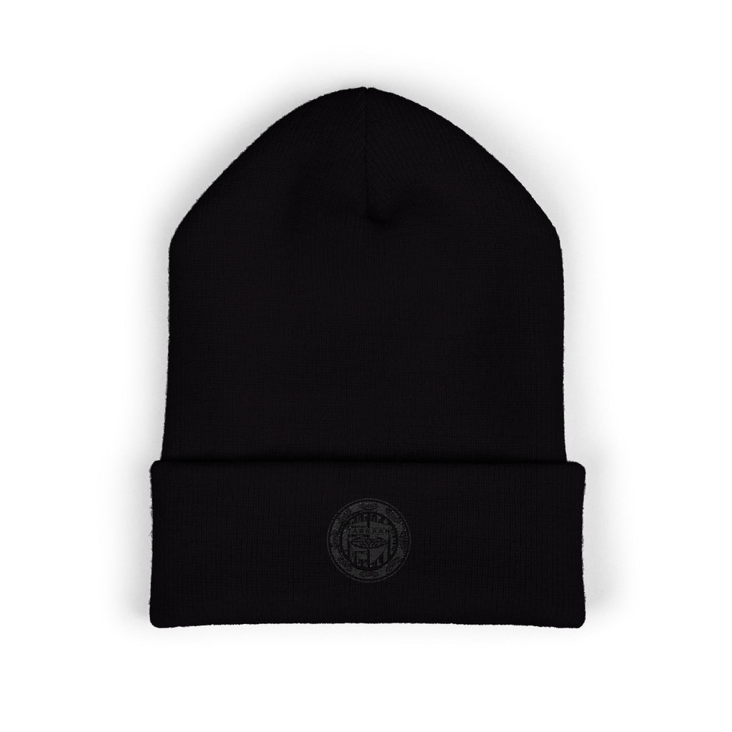 Tarkaan Embroidered Classic Cuffed Beanie — Minimal Crest Logo Winter Hat