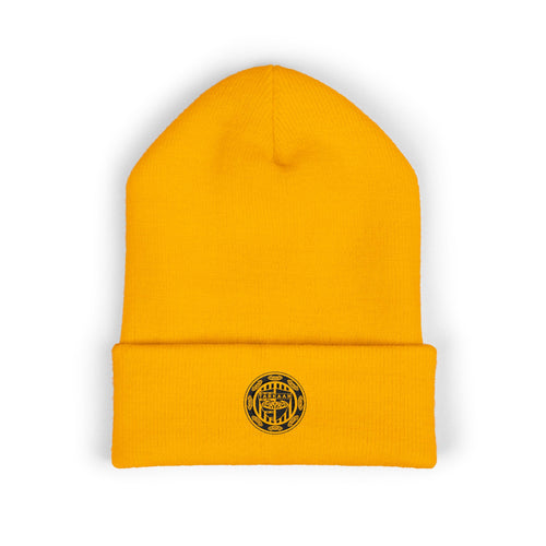 Tarkaan Embroidered Classic Cuffed Beanie — Minimal Crest Logo Winter Hat