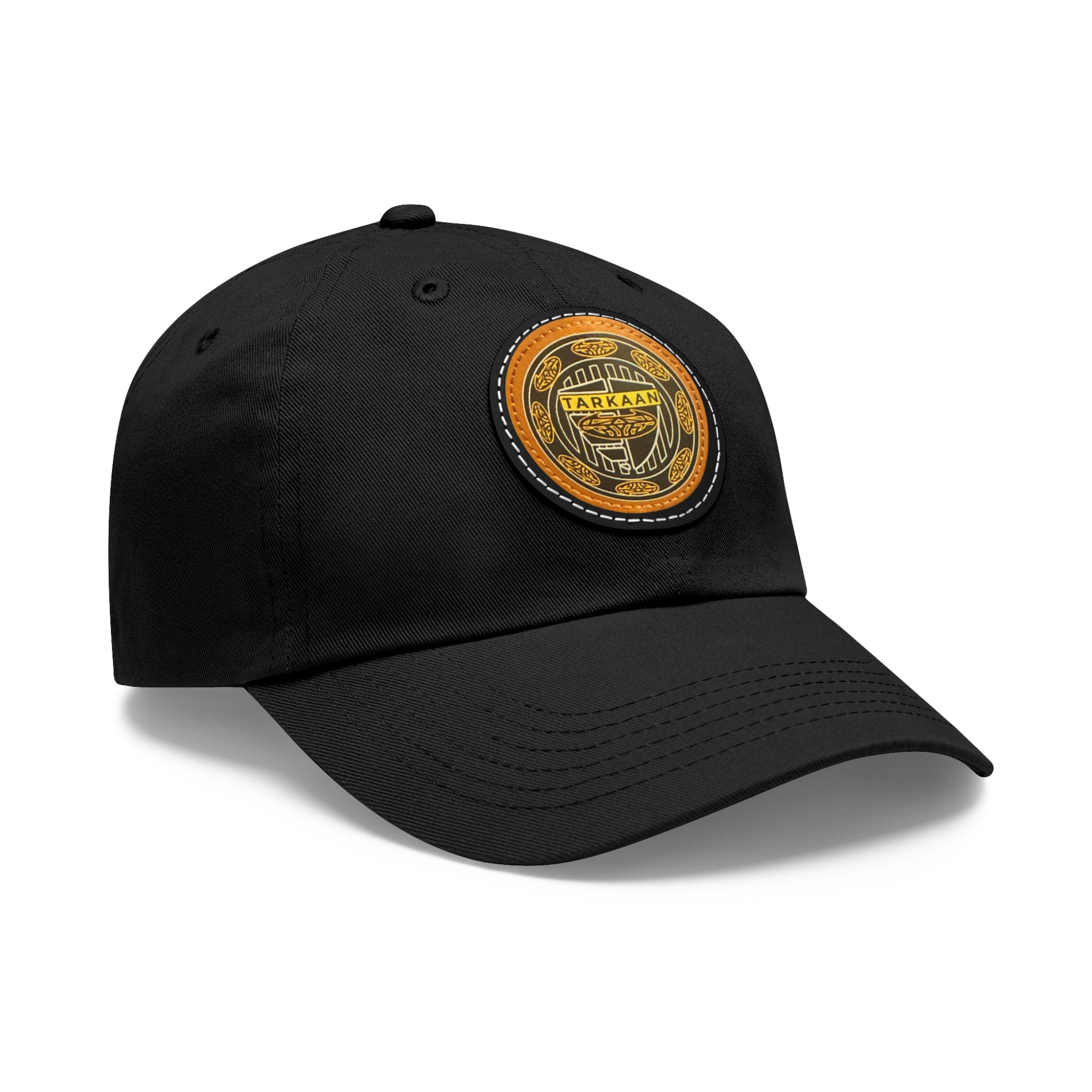 Vintage Leather Patch Dad Hat — Rustic 'Karka'an' Emblem Cap