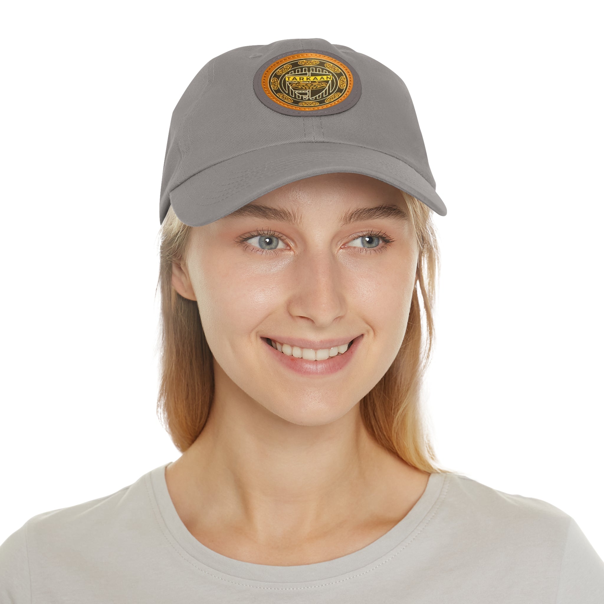Vintage Leather Patch Dad Hat — Rustic 'Karka'an' Emblem Cap