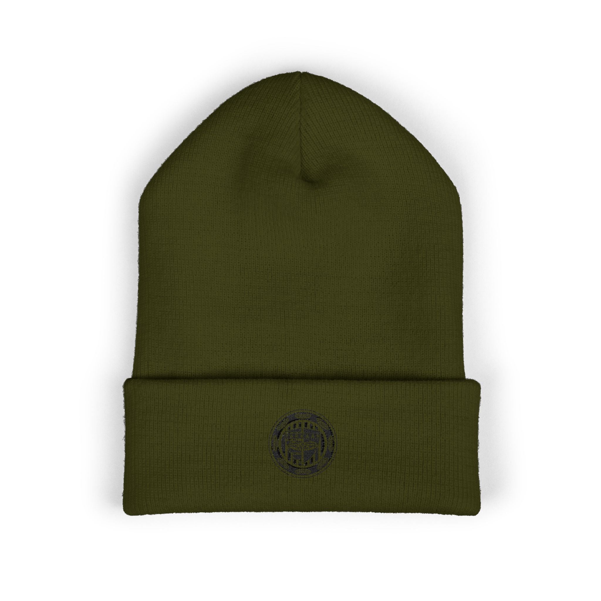 Tarkaan Embroidered Classic Cuffed Beanie — Minimal Crest Logo Winter Hat