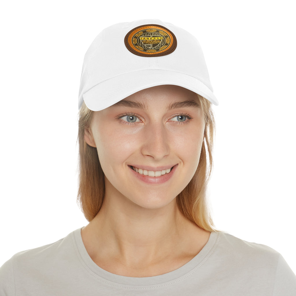 Vintage Leather Patch Dad Hat — Rustic 'Karka'an' Emblem Cap