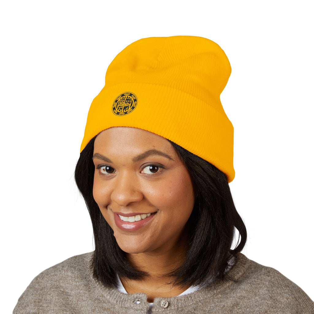 Tarkaan Embroidered Classic Cuffed Beanie — Minimal Crest Logo Winter Hat