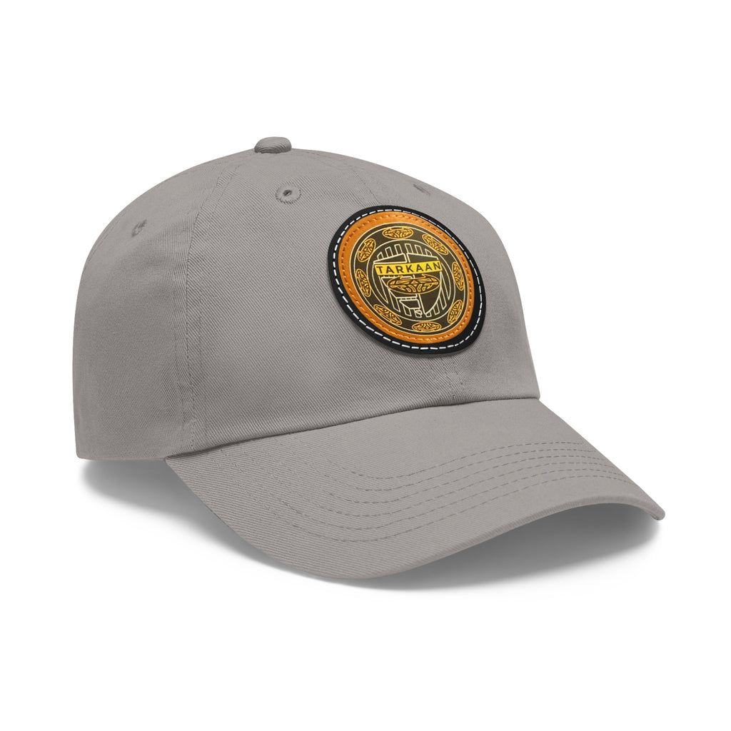 Vintage Leather Patch Dad Hat — Rustic 'Karka'an' Emblem Cap