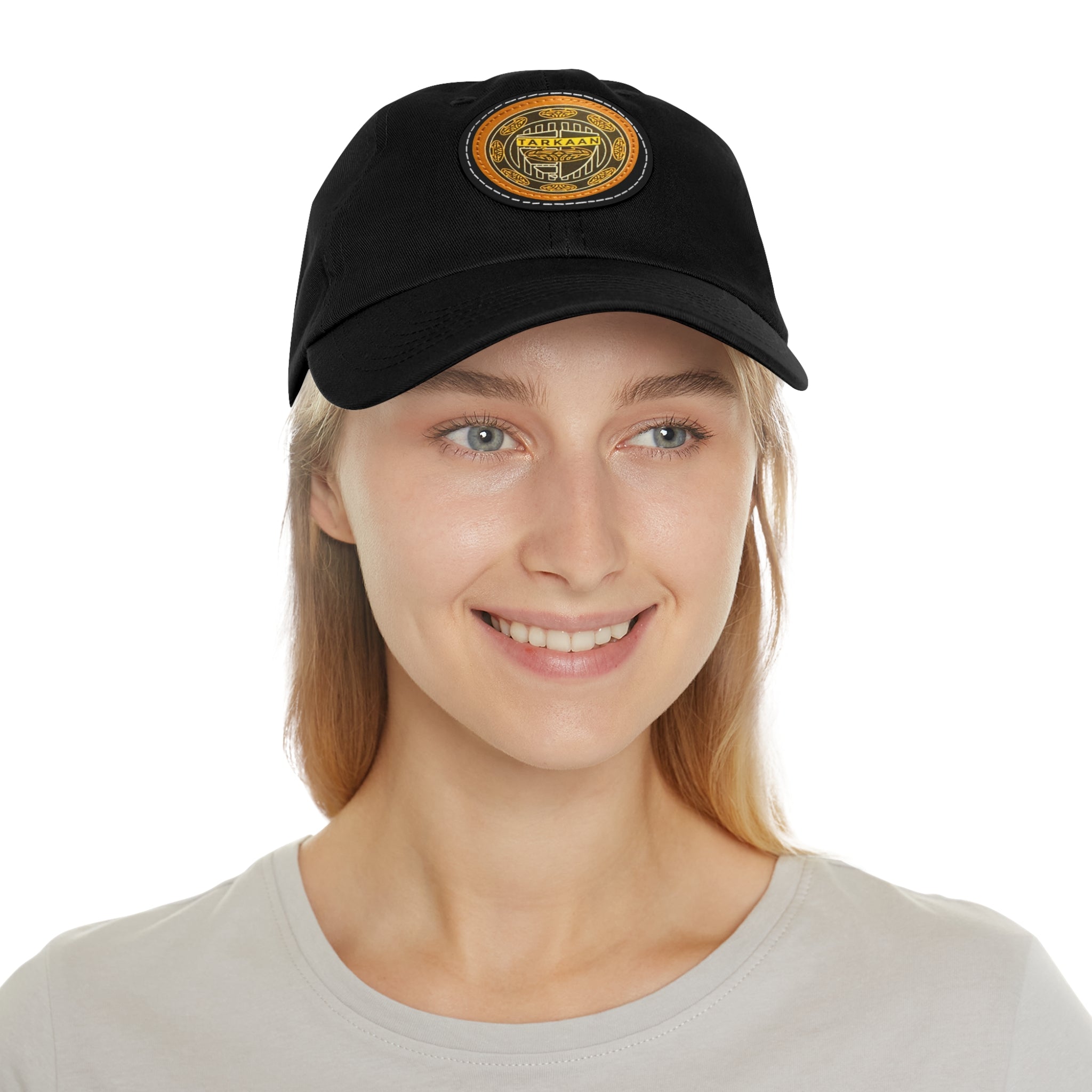 Vintage Leather Patch Dad Hat — Rustic 'Karka'an' Emblem Cap